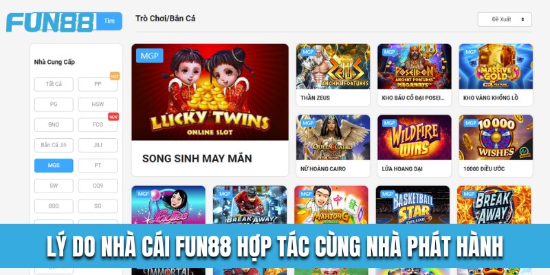 Lý do nhà cái Fun88 hợp tác cùng nhà phát hành